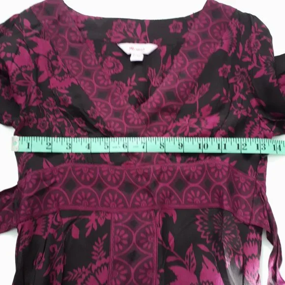 Monsoon Magenta Pink and Black Floral Midi Dress - Picture 6 of 10